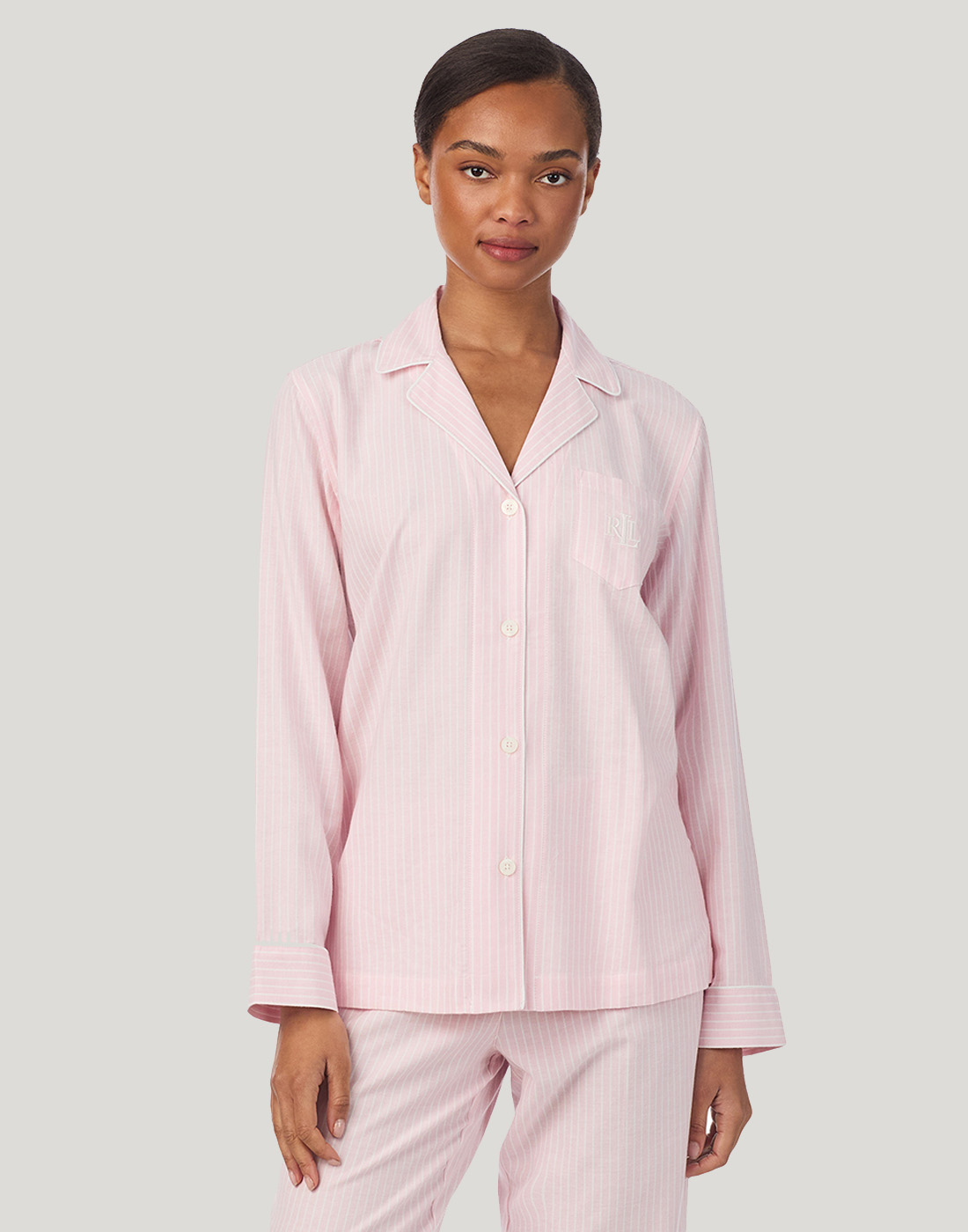 N92448 ralph lauren pysjamas skjorte bukse rosa