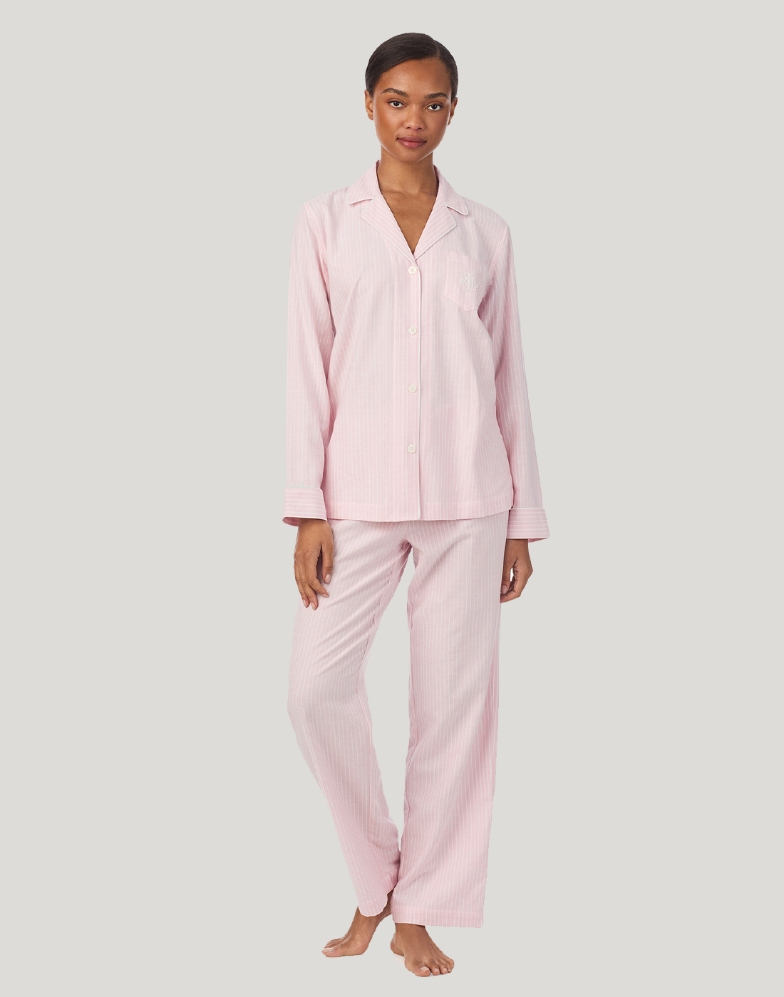 N92448 ralph lauren pysjamas skjorte bukse rosa