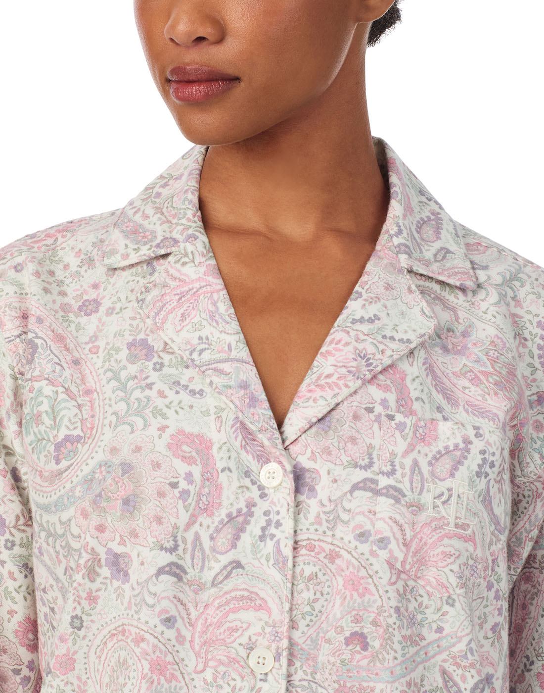 N92448 ralph lauren pysjamas skjorte bukse rosa