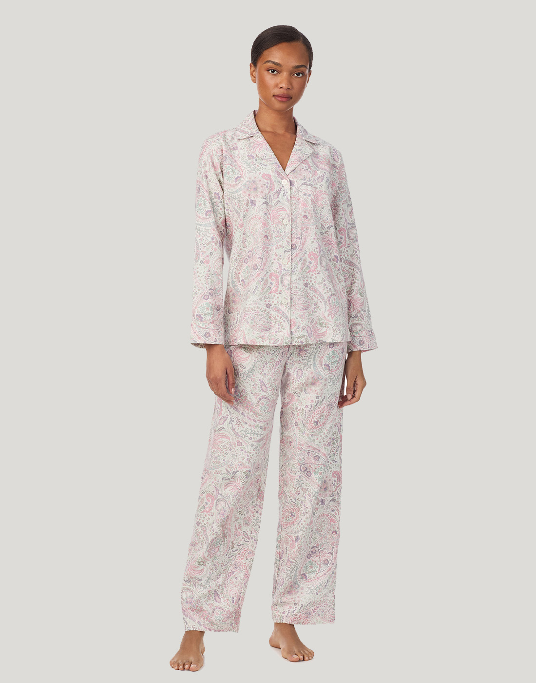 N92448 ralph lauren pysjamas skjorte bukse rosa