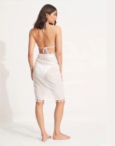 seafolly beachedit cotton sarong white