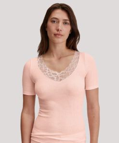 Calida silky wool joy t-skjorte blonde ull silke fersken