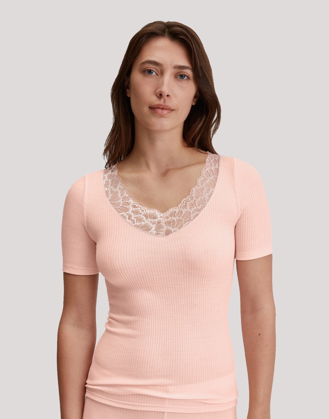 Calida silky wool joy t-skjorte blonde ull silke fersken