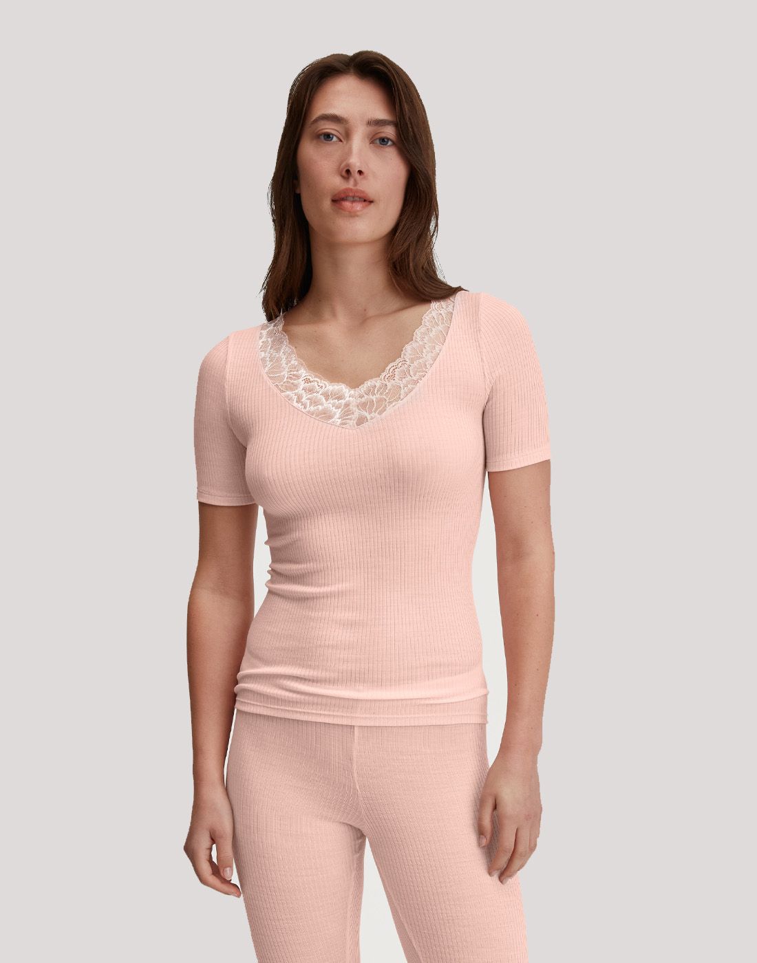 Calida silky wool joy t-skjorte blonde ull silke fersken