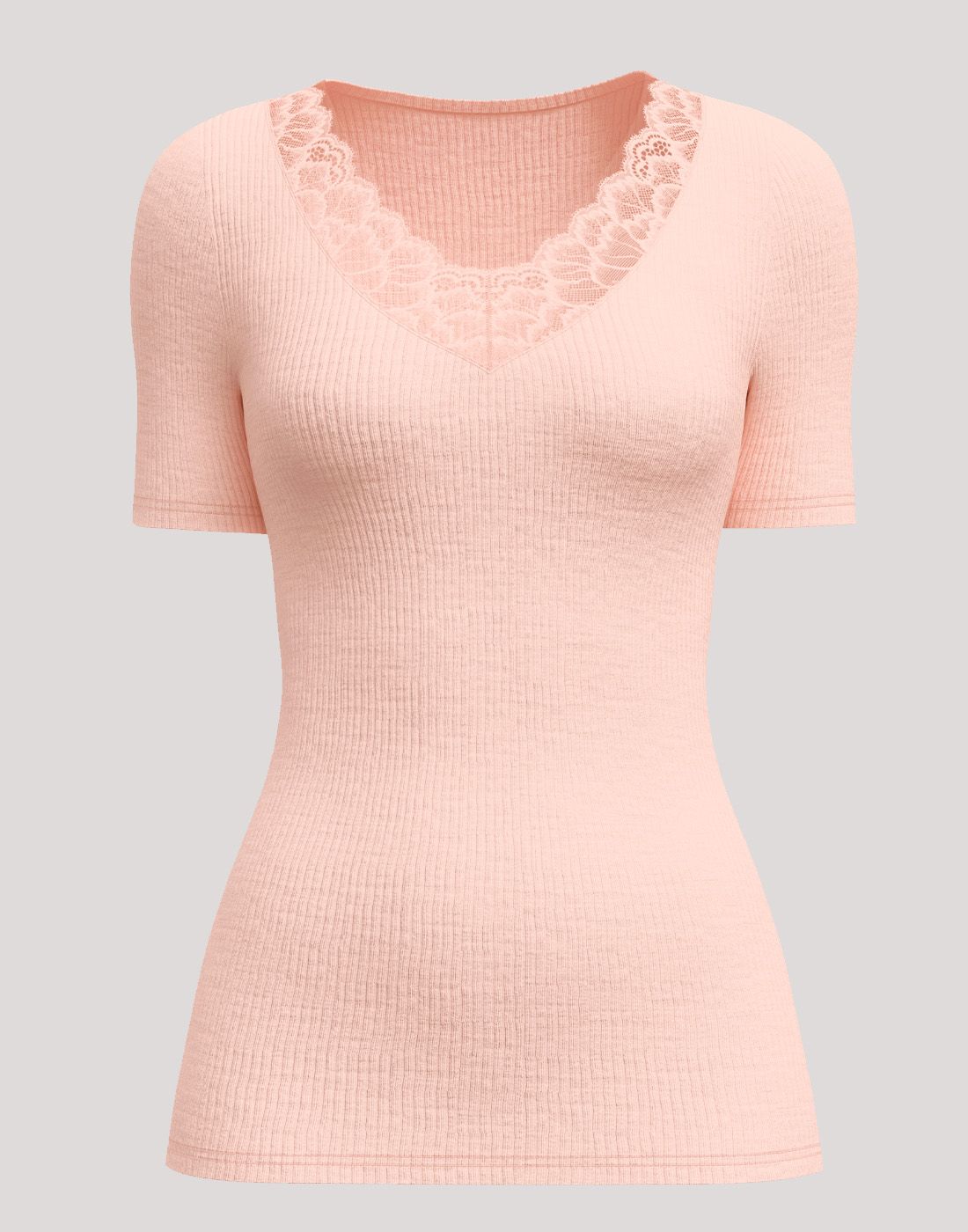 Calida silky wool joy t-skjorte blonde ull silke fersken