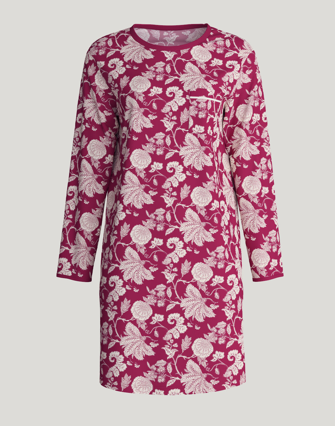 calida nattkjole lang erm rosa lilla med mønster