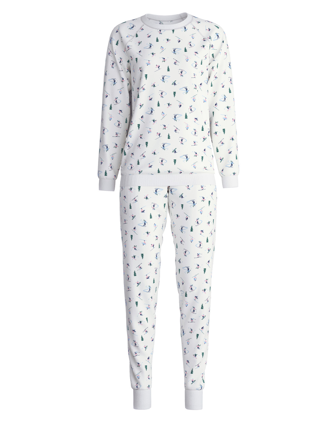 calida pysjamas hvit med mønster