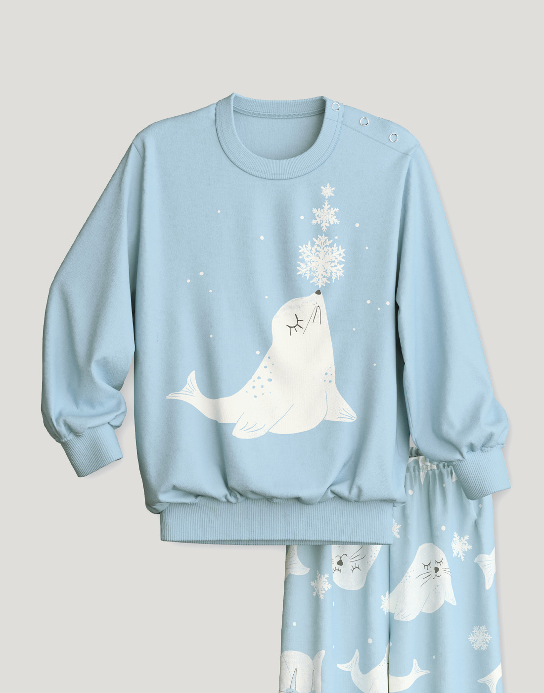 calida pysj barn blå mønstret