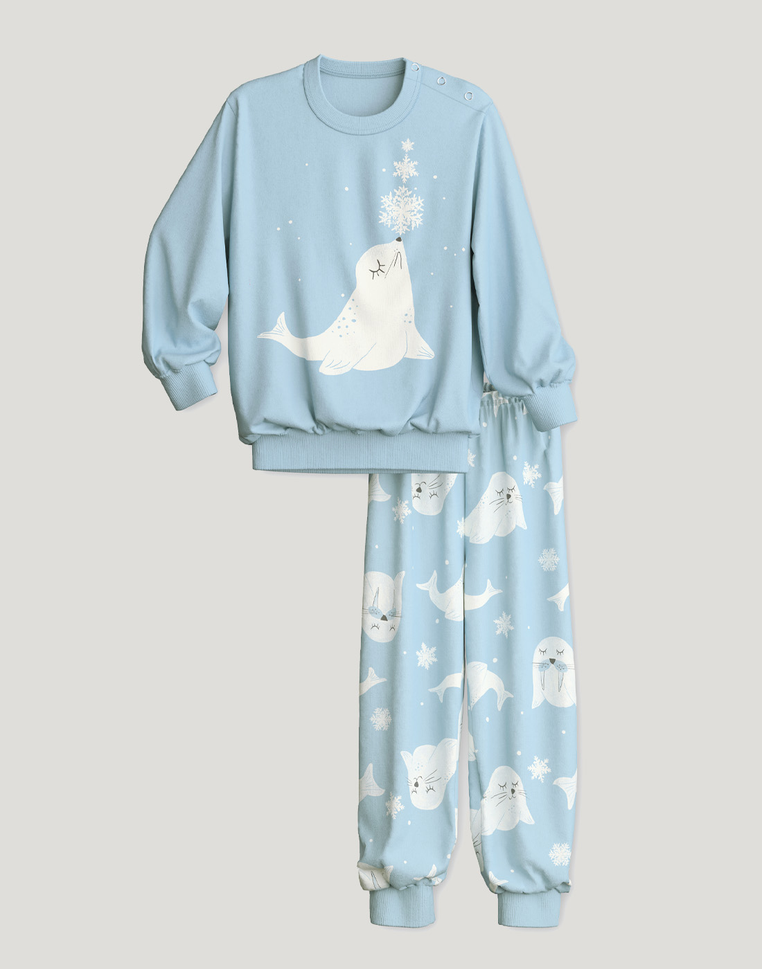 calida pysj barn blå mønstret