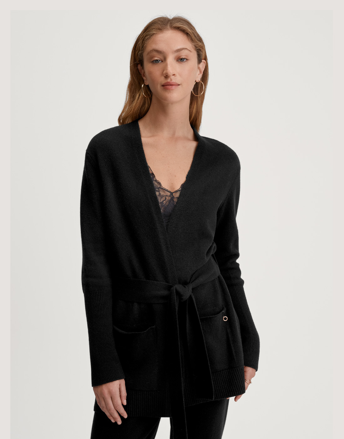 calida cosy collection ull cardigan svart