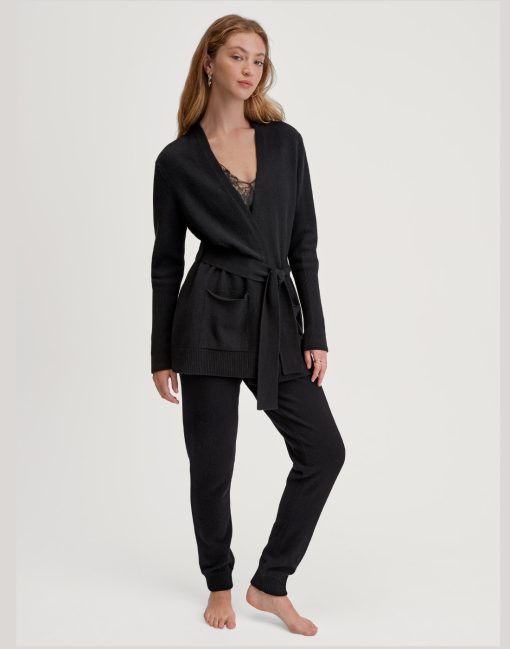 calida cosy collection ull cardigan svart