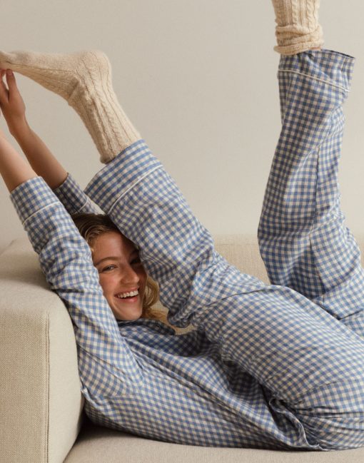 calida flannel dreams pysjamas scandinavian blå