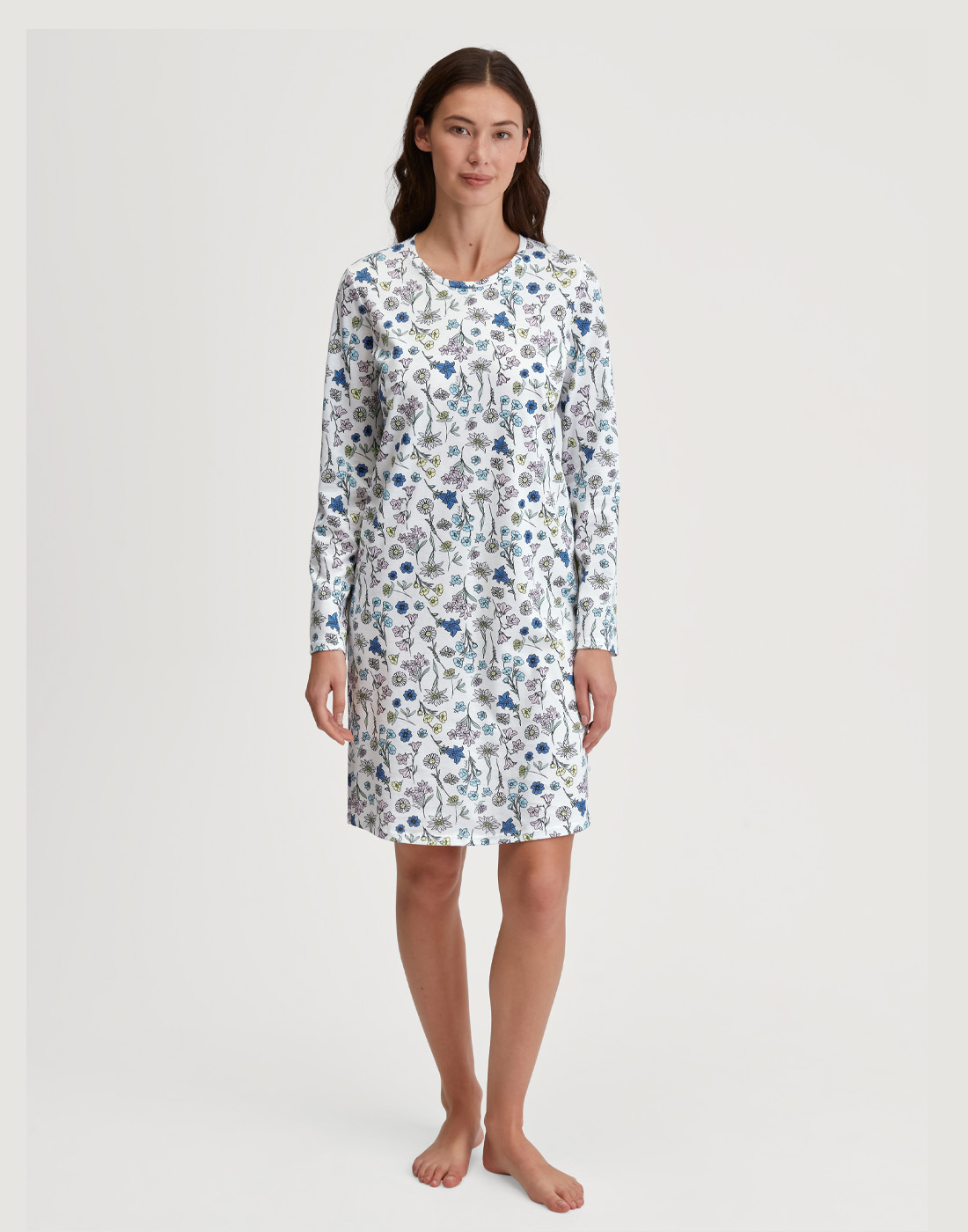nattkjole calida flower nights i blå
