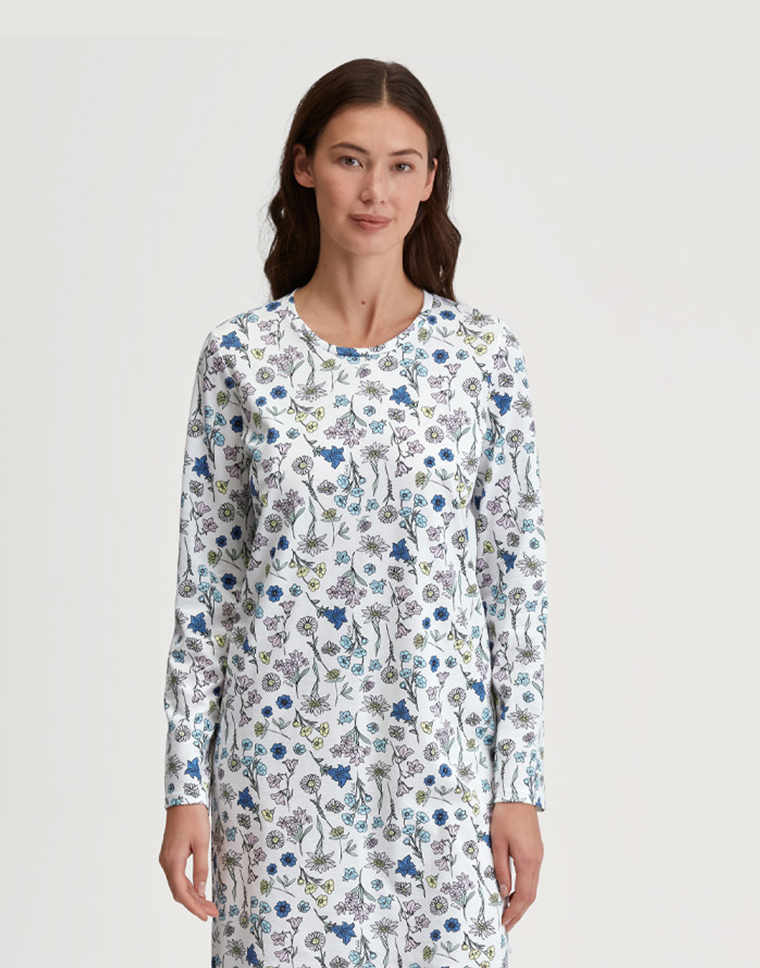 nattkjole calida flower nights i blå