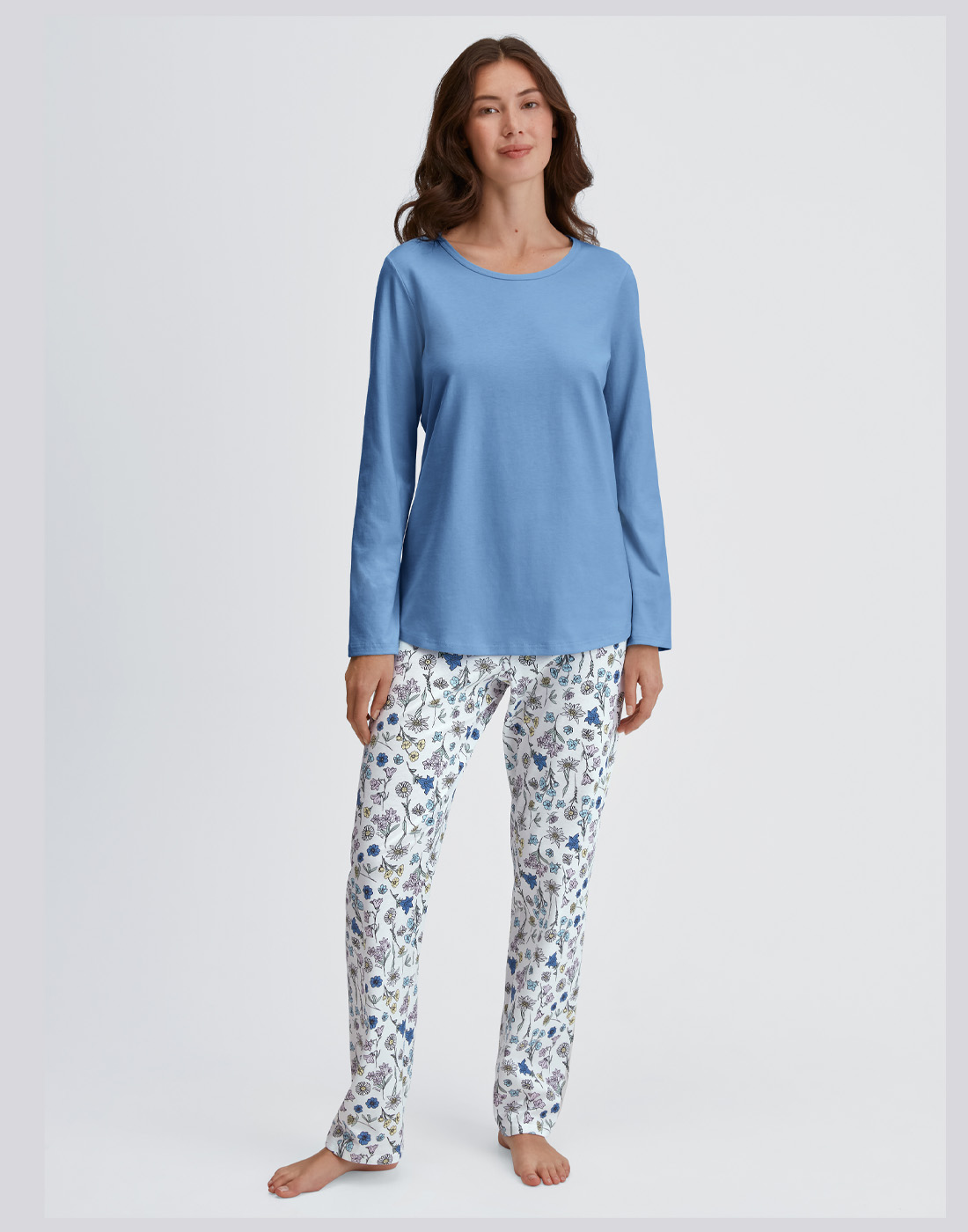 calida flower nights pysj blå mønstret