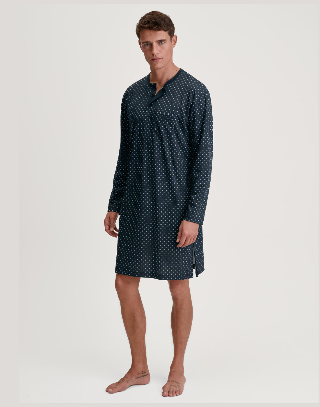calida herre nattskjorte blå