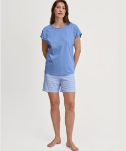 calida lovely nights pysj shorts og t skjorte blå