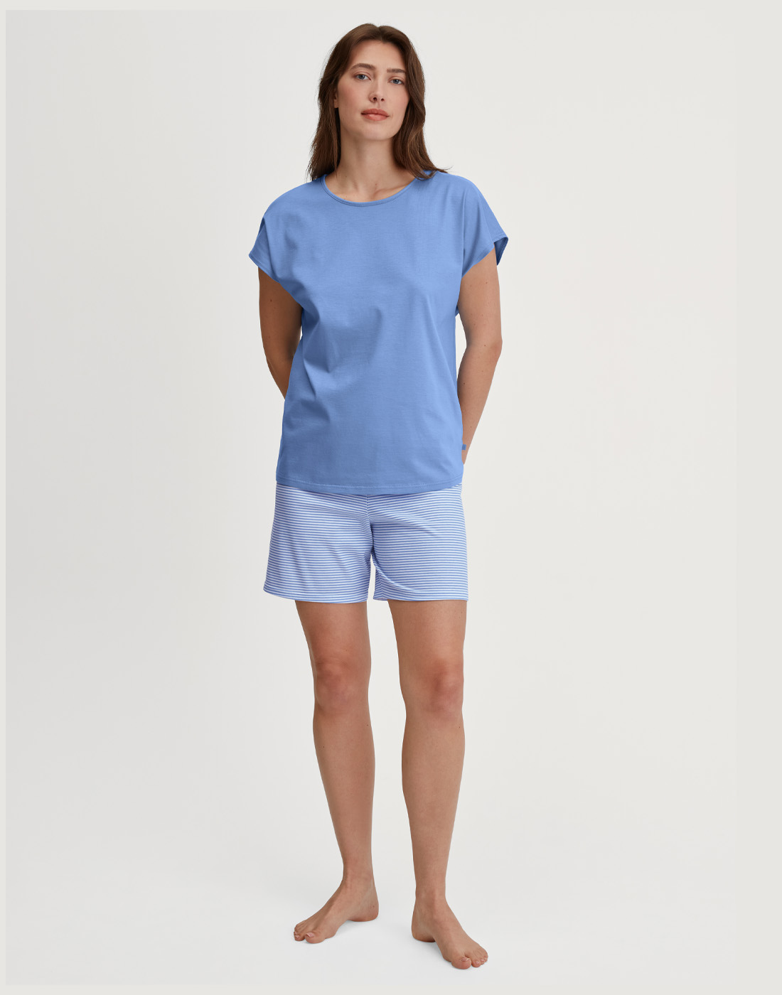 calida lovely nights pysj shorts og t skjorte blå