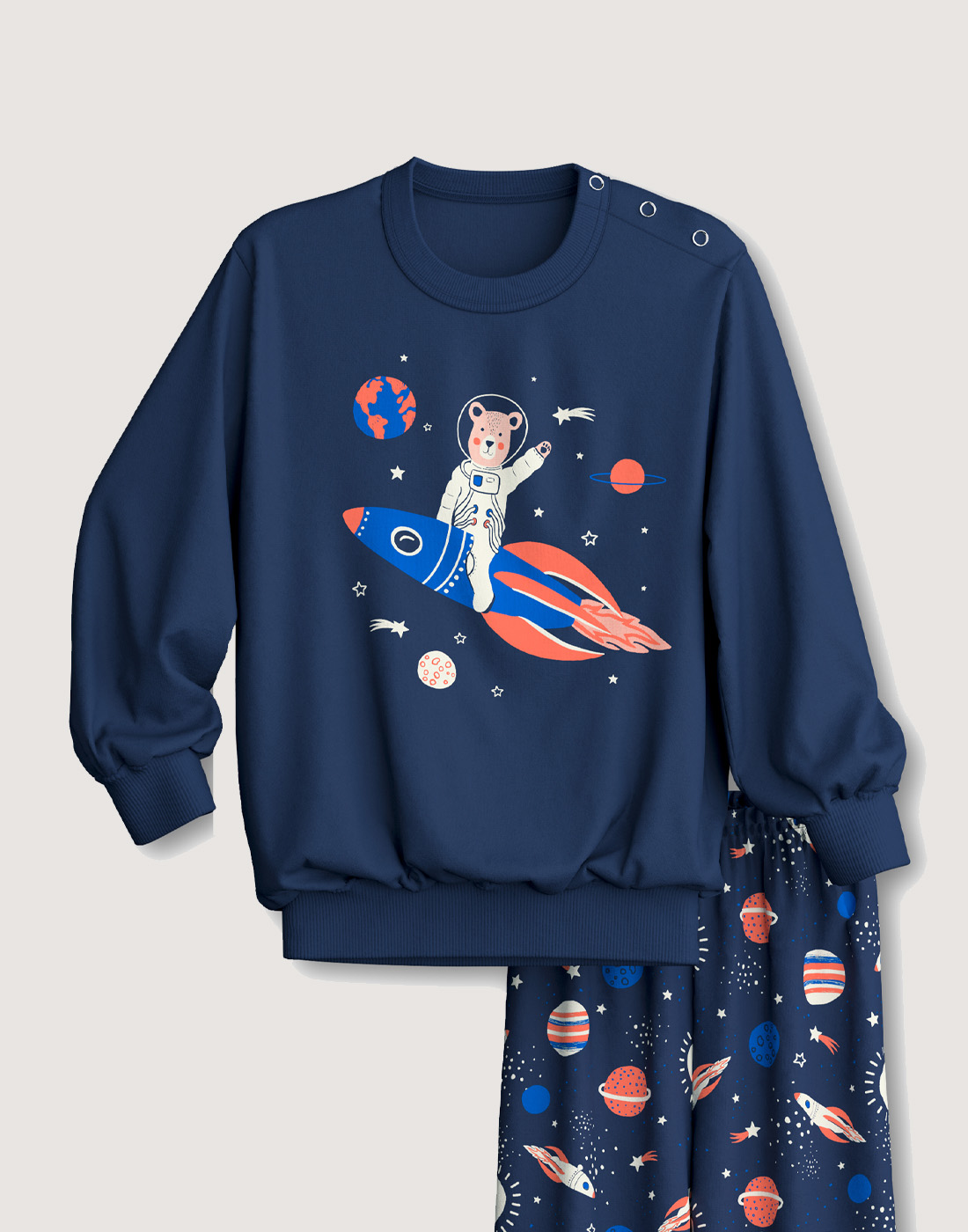 calida pysj barn blå mønster