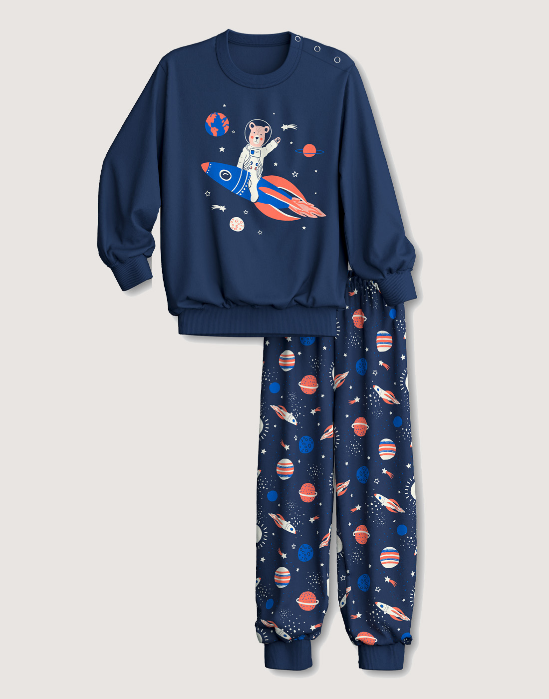 calida pysj barn blå mønster