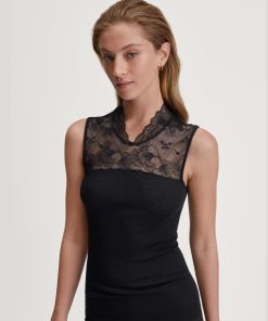 calida silky wool glam tank top svart