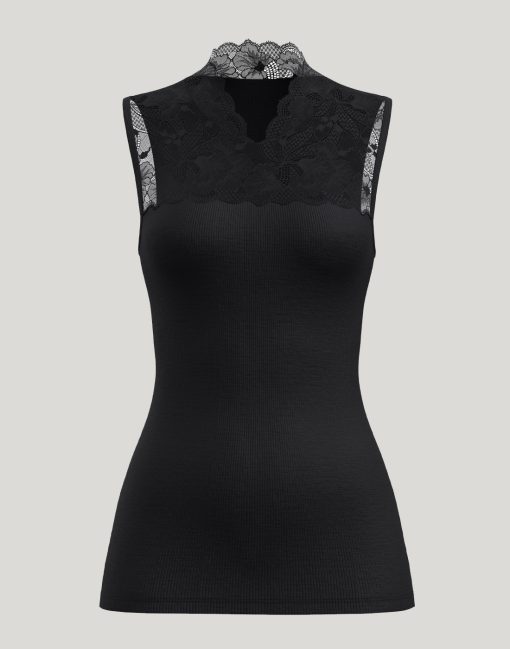 calida silky wool glam tank top svart