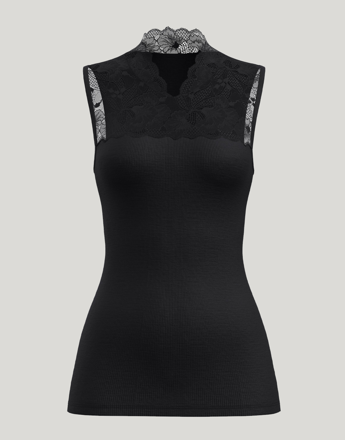 calida silky wool glam tank top svart