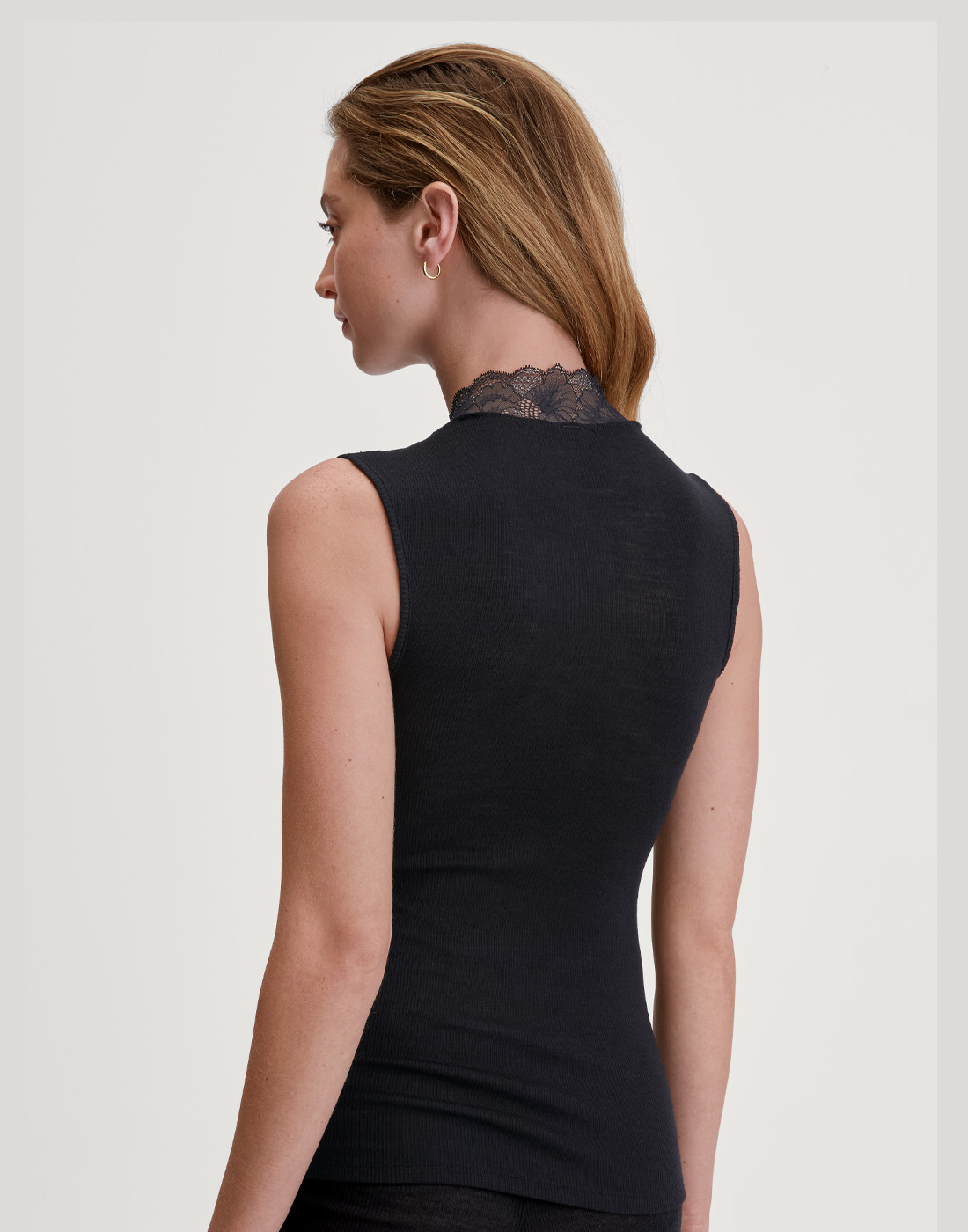 calida silky wool glam tank top svart