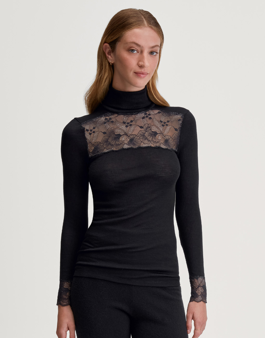 calida silky wool glam høyhalset genser