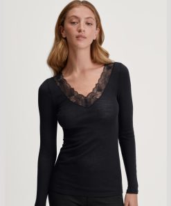 calida silky wool glam ullgenser svart