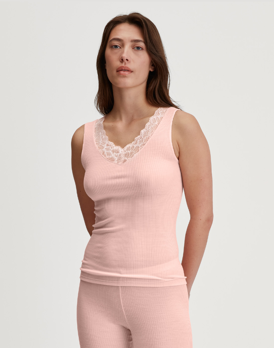 calida silky wool joy ull/silke undertøy pearl blush rosa