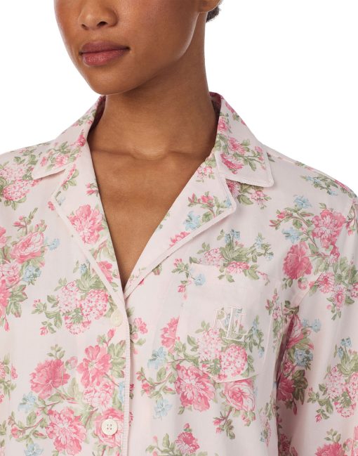 ralph lauren nattskjorte rosa blomster