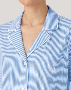 ralph lauren pysjamas hvit og blå striper