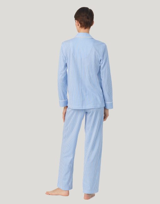 ralph lauren pysjamas hvit og blå striper