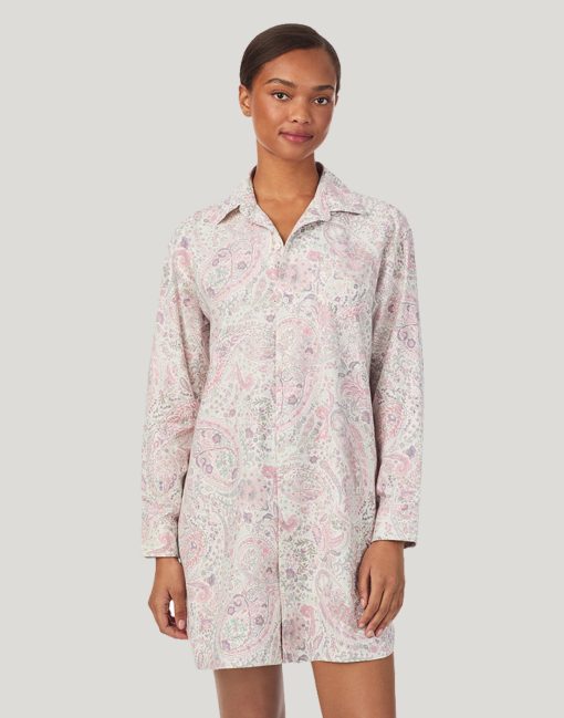 ralph lauren nattskjorte paisley rosa