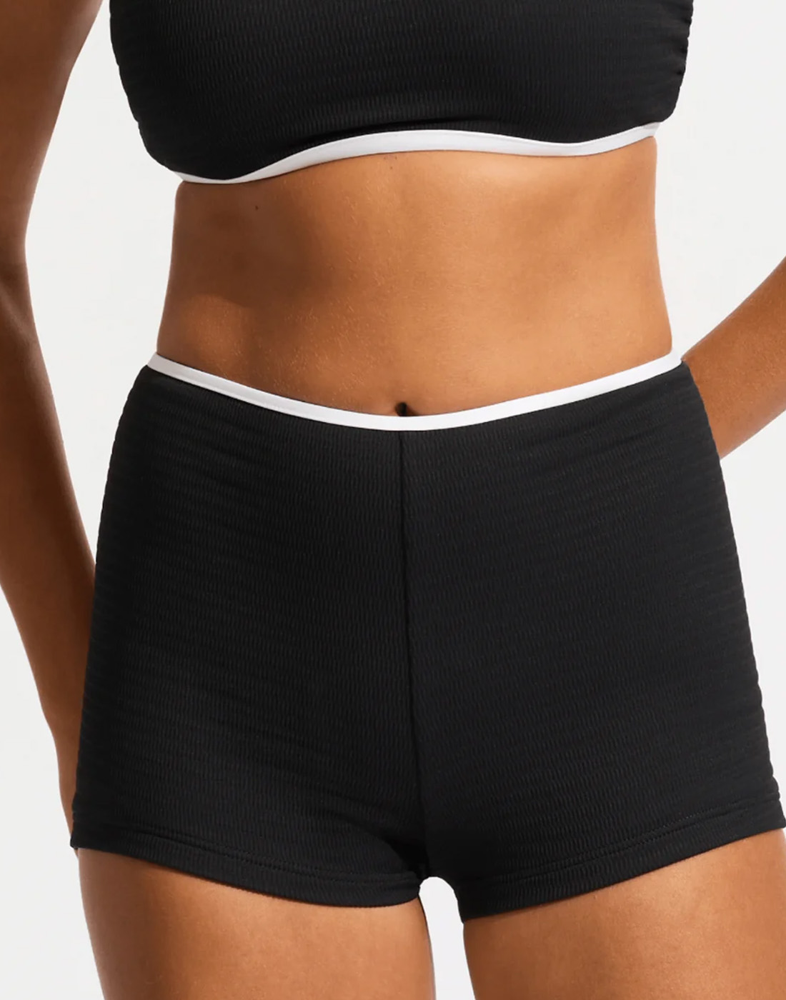 seafolly beach bound bikini bokser shorts svart