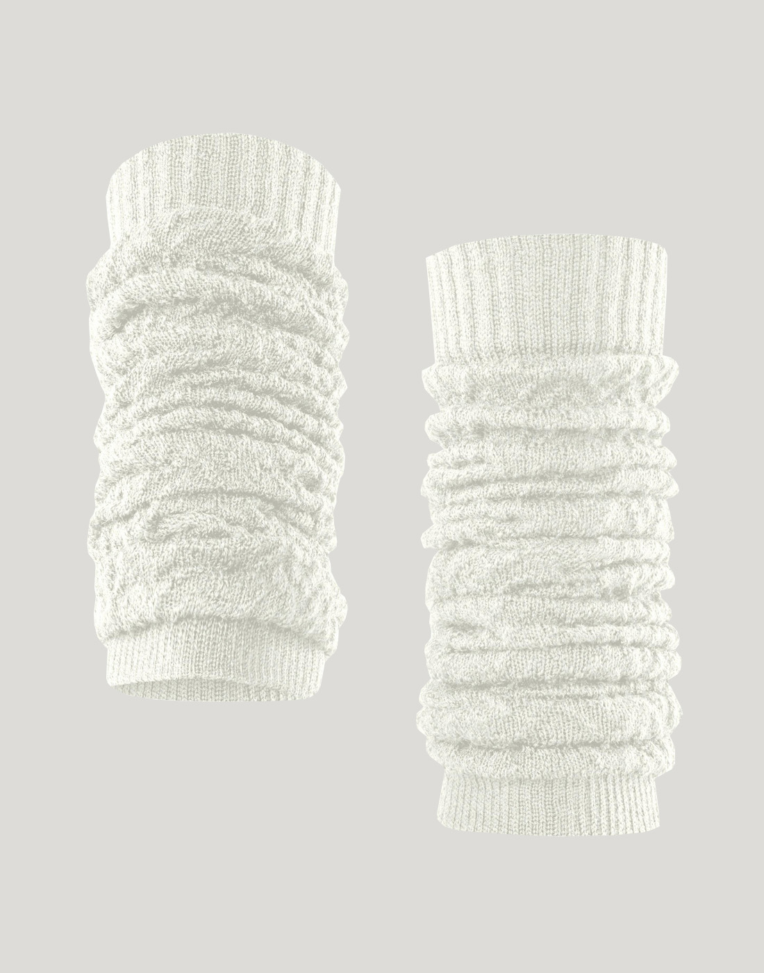 Falke fable estate leggvarmer hvit2 Falke ull leggvarmere ribbestrikket hvit