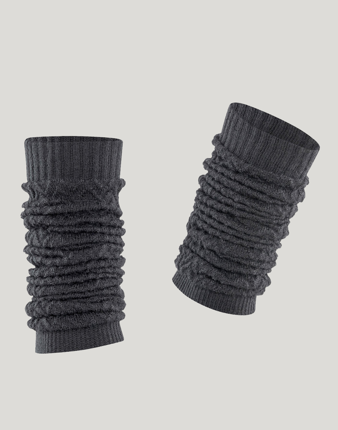 Falke fable estate leggvarmer svart1 Falke ull leggvarmere ribbestrikket svart