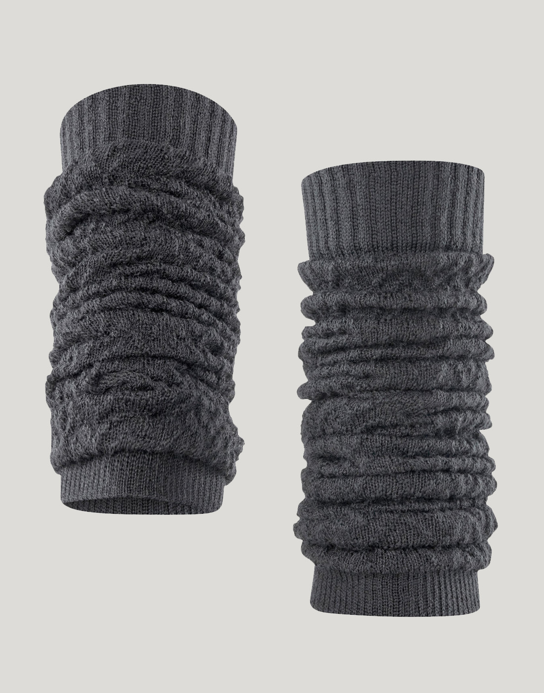 Falke fable estate leggvarmer svart2 Falke ull leggvarmere ribbestrikket svart