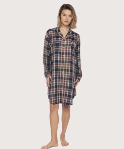 guasch nattskjorte rosa blå ruter