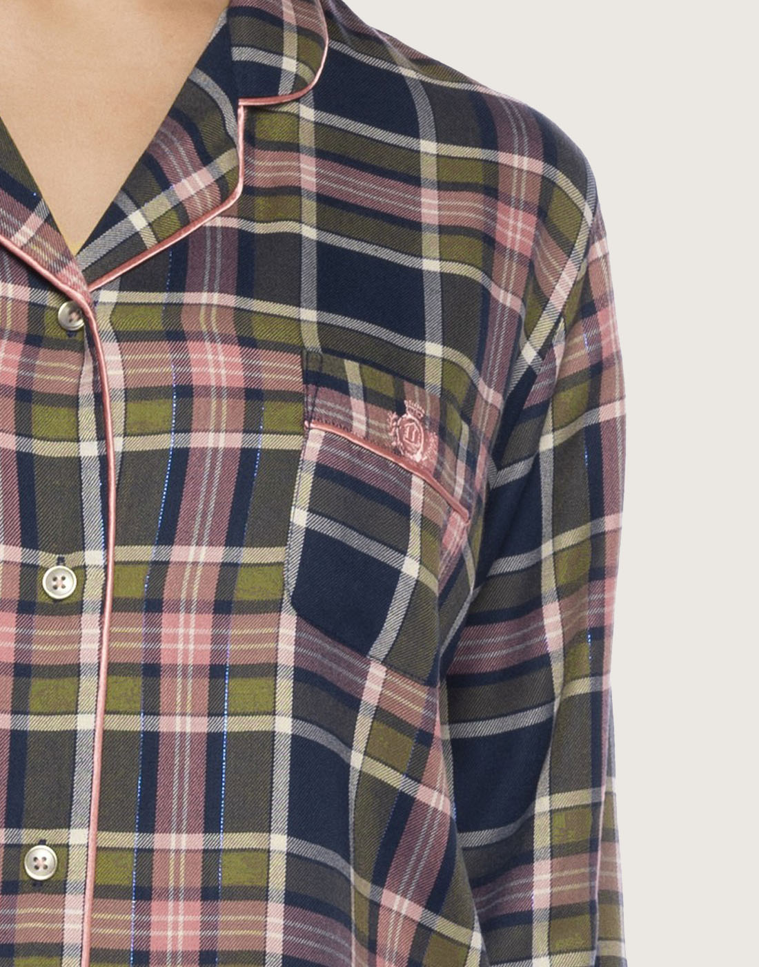 guasch nattskjorte rosa blå ruter