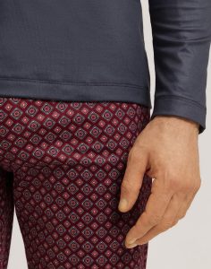 Herre Pysjamas Hanro blå burgunder