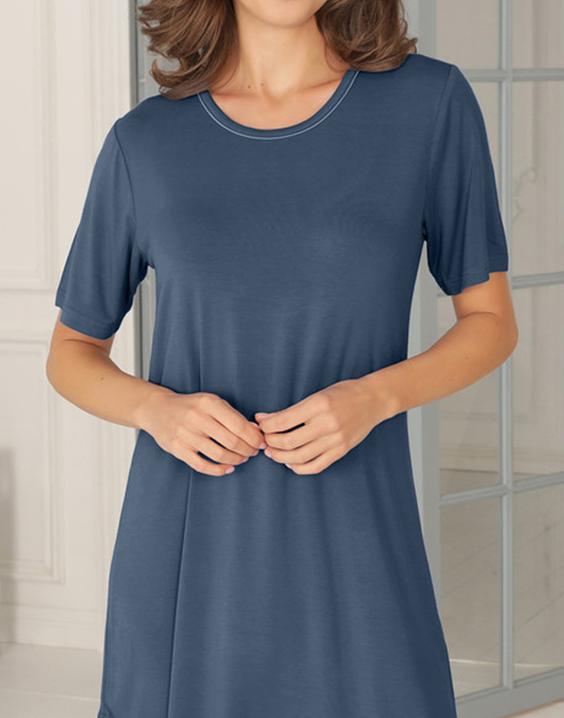 lady avenue bambus nattkjole blå