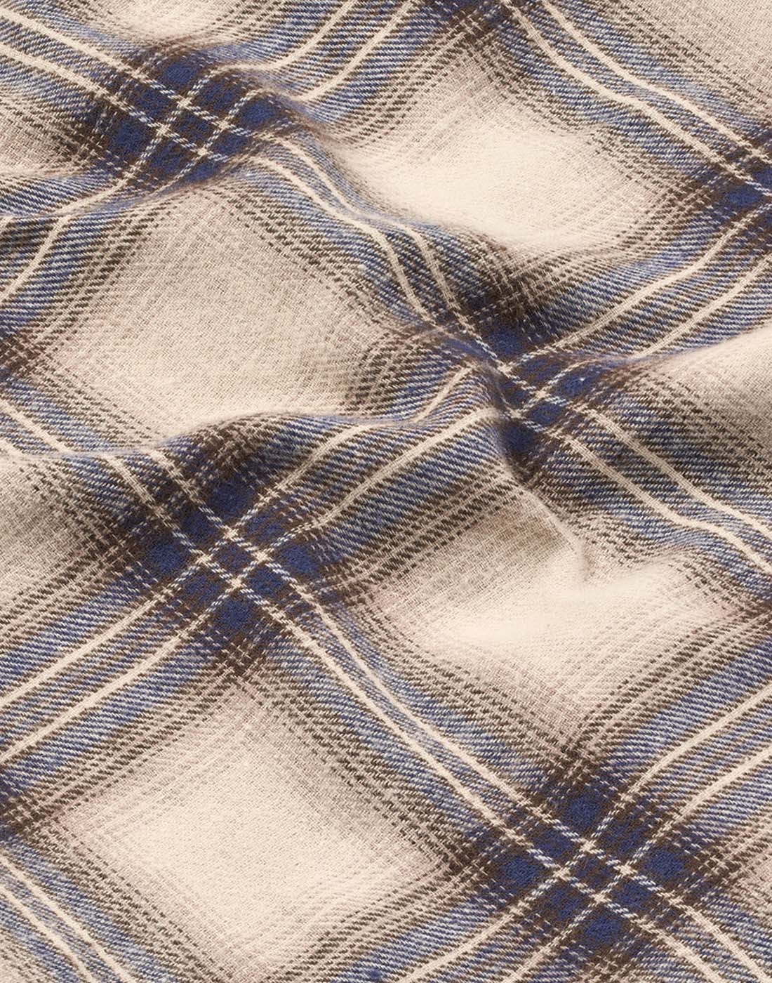 lady avenue flanell pysj blue mocca rutete