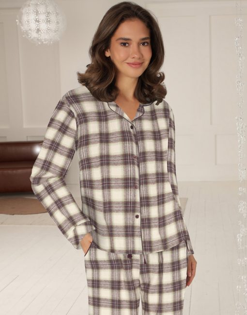 lady avenue flanell pysj plum vintage