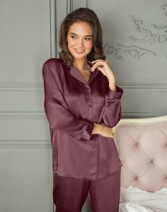 lady avenue pure silk pysjamas burgunder