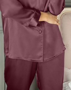 lady avenue pure silk pysjamas burgunder