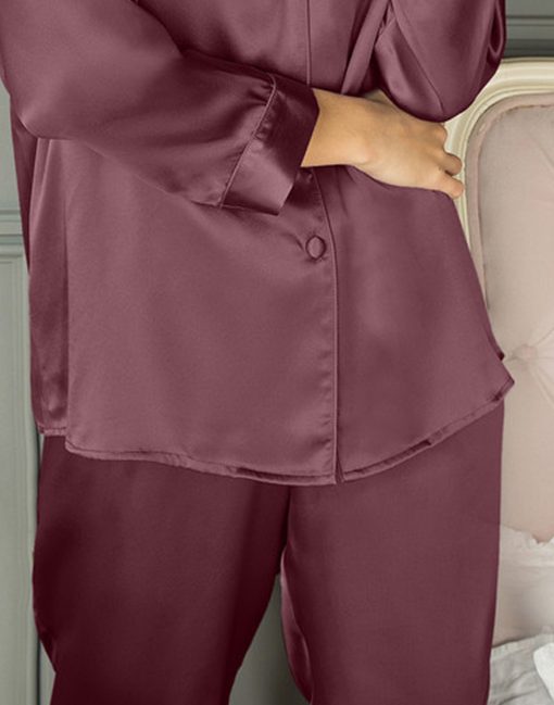 lady avenue pure silk pysjamas burgunder