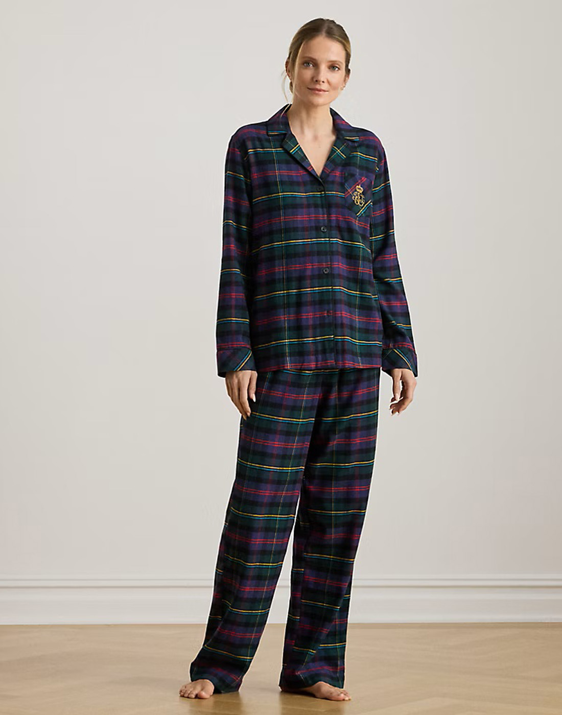 ralph lauren pysjamas green plaid grønn