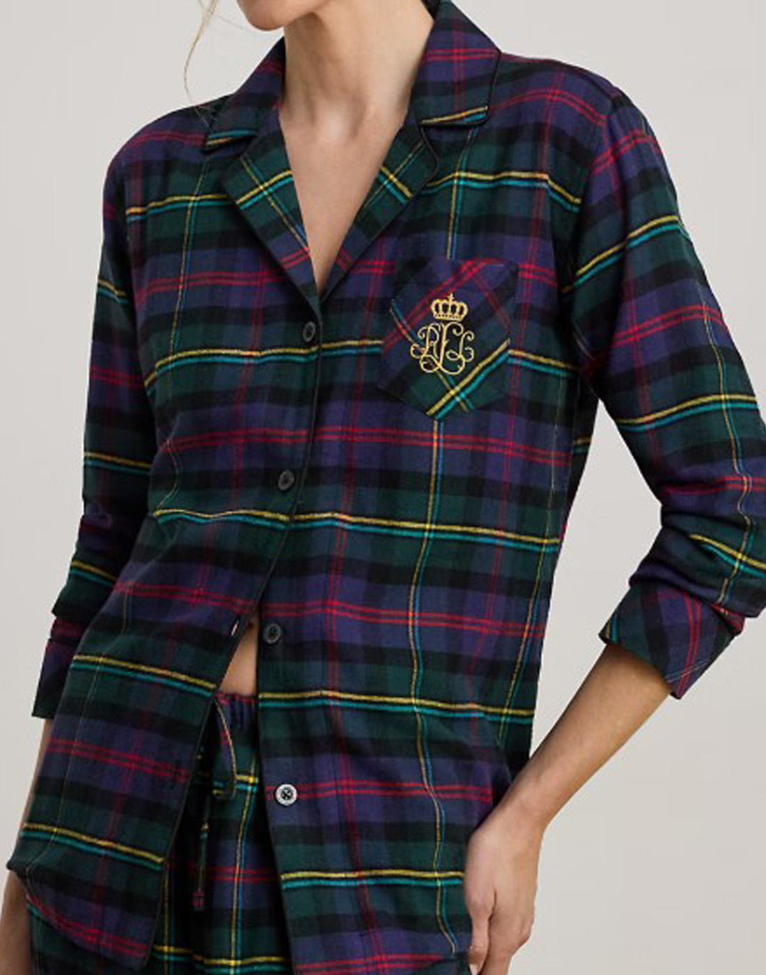 ralph lauren pysjamas green plaid grønn
